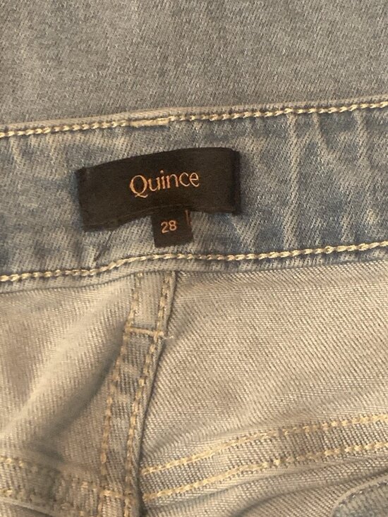 Quince Women Bella Stretch Patch Pocket Wide Leg Blue Pants 28 Boho Spring Crop - Picture 3 of 9